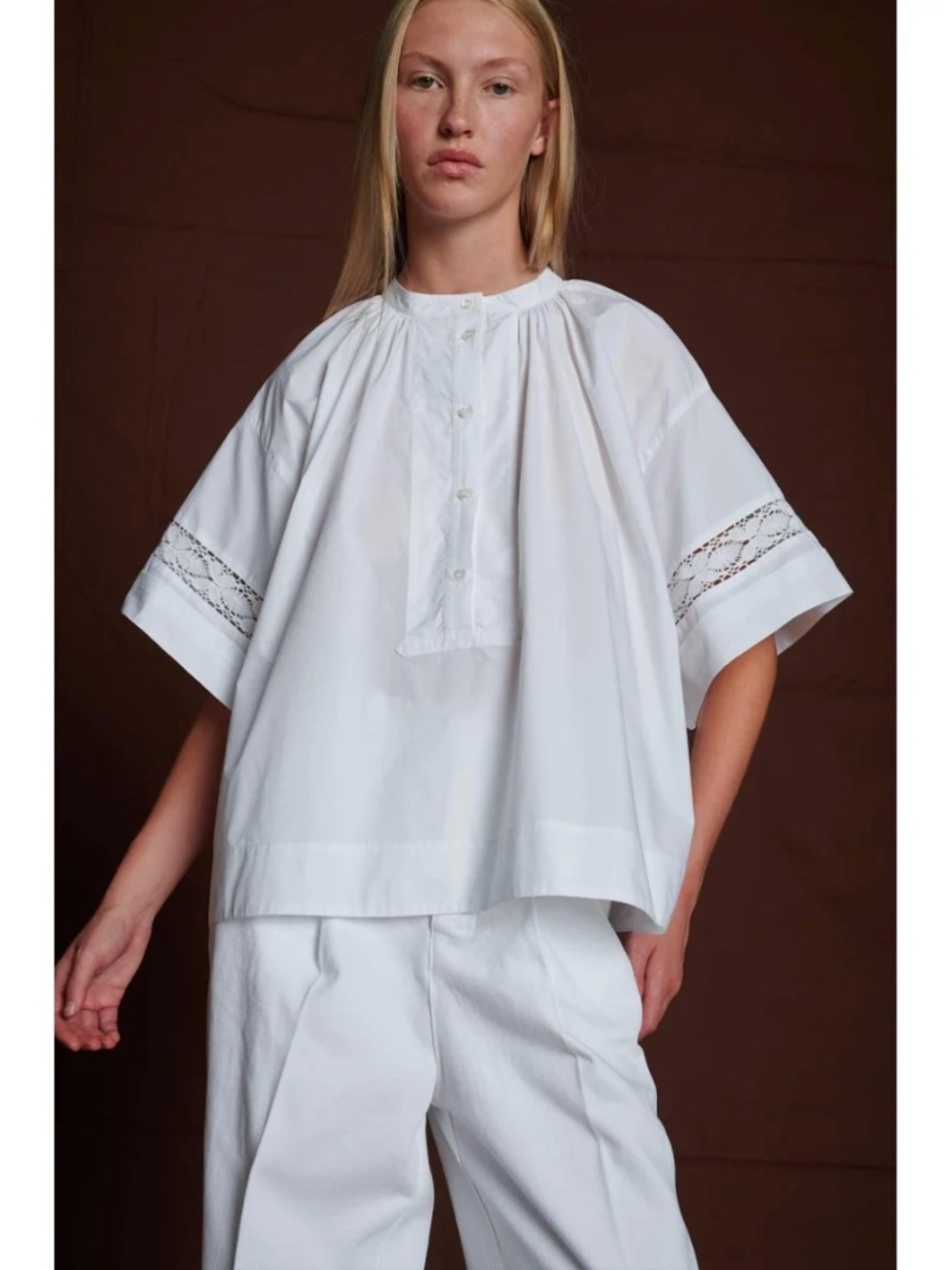NWOT SOEUR Albane white blouse